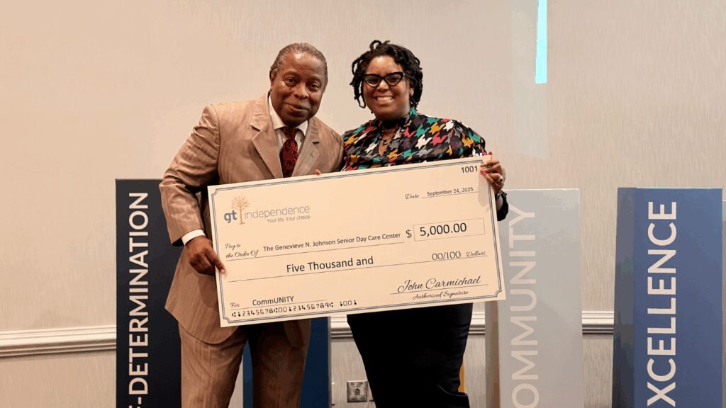 Check presentation to the Genevieve N. Johnson Senior Day Care Center in MD